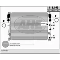 Радиатор охлаждения двигателя AHE 1 18.156 WEUJU Mercedes E-Class (W211) 3 Седан 2.1 E 200 CDI (2107) 136 л.с. 2006 – 2008 118.156