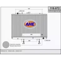 Радиатор охлаждения двигателя AHE 119.072 HMBUPLY Mitsubishi Pajero 2 (V23, V43, V23C) Внедорожник 2д 2.5 TD 4WD (V24C. V24W) 99 л.с. 1990 – 2000 119 .072