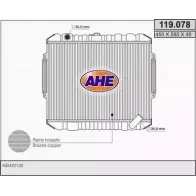 Радиатор охлаждения двигателя AHE 8Z93P 119. 078 Mitsubishi Pajero 2 (V23, V43, V23C) Внедорожник 2д 2.5 TD 4WD (V24C. V24W) 99 л.с. 1990 – 2000 119.078