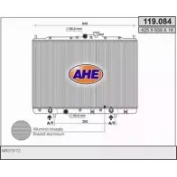 Радиатор охлаждения двигателя AHE 2925474 CH90 D 119.084 JII53