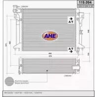 Радиатор охлаждения двигателя AHE 119.094 1 19.094 USS1E6 Mitsubishi L200 4 (KB4T) Пикап 2.5 DI D (KA4T) 167 л.с. 2007 – 2015