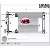 Радиатор охлаждения двигателя AHE LWA1IH 121.148 Opel Insignia (A) 1 Хэтчбек 2.8 V6 Turbo 4x4 (68) 260 л.с. 2008 – 2017 121.1 48