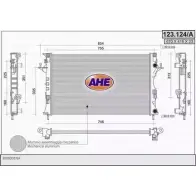 Радиатор охлаждения двигателя AHE 123124/A 123.124/ A Renault Laguna (KG) 2 Универсал 1.9 dCI (KG0E) 105 л.с. 2001 – 2005 123.124/A