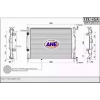 Радиатор охлаждения двигателя AHE 123.143/A 285GBO Renault Megane (LM) 2 Седан 1.5 dCi (LM16) 103 л.с. 2003 – 2010 123 .143/A