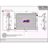 Радиатор охлаждения двигателя AHE 123.170/A XQ801C 2925874 123.170/ A