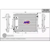 Радиатор охлаждения двигателя AHE 142.02 2 142.022 Land Rover Discovery 3 (L319) Внедорожник 2.7 TD 4x4 190 л.с. 2004 – 2009 F1GUKN