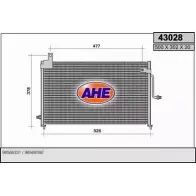 Радиатор кондиционера AHE 2926302 HR2PRAE 43028 430 28