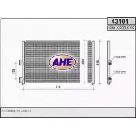Радиатор кондиционера AHE RBG1YF2 2926348 43101 4 3101