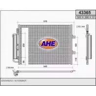 Радиатор кондиционера AHE YASW1Q 43 365 43365 Renault Twingo (CN0) 2 Хэтчбек 1.6 RS (CN0N. CN0R. CN0S) 133 л.с. 2008 – 2025