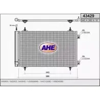 Радиатор кондиционера AHE 43429 4342 9 RVYBJO Peugeot 807 1 (E) Минивэн 2.0 HDI 136 л.с. 2006 – 2024