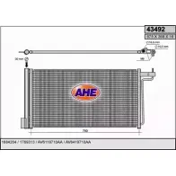 Радиатор кондиционера AHE 434 92 32WHG 43492 Ford C-Max 2 (CB7, CEU) Гранд Минивэн 1.6 Ti 105 л.с. 2010 – 2024