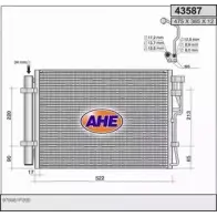 Радиатор кондиционера AHE 2926724 43587 944 YJ8 I4IC8C