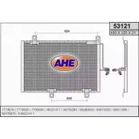 Радиатор кондиционера AHE 53121 5 3121 Fiat Tempra (159) 2 Универсал 1.8 i.e. (159.AV) 103 л.с. 1993 – 1996 WJR41JL