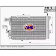 Радиатор кондиционера AHE Opel Astra (G) 2 Хэтчбек 1.6 LPG (F08. F48) 101 л.с. 1998 – 2005 53 576 53576 B5E2QCE