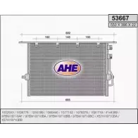 Радиатор кондиционера AHE 11WAP0 5366 7 53667 Ford Cougar 1 (MC, EC) Купе 2.5 Duratec V6 24V 170 л.с. 2000 – 2001