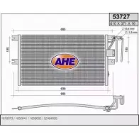 Радиатор кондиционера AHE 5372 7 N485B 53727 Opel Vectra (B) 2 Седан 2.0 i 16V (F19) 136 л.с. 1995 – 2000