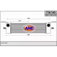 Интеркулер AHE 718 .143 Mercedes Vito (W639) 2 Автобус 2.2 111 CDI (6301. 6303. 6305) 116 л.с. 2007 – 2025 718.143 UYXV9