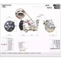 Компрессор кондиционера AHE 77620 GUF02 IF 0X9KLG3 Saab 9-3 (YS3F) 2 Универсал 1.9 TTiD 180 л.с. 2007 – 2015