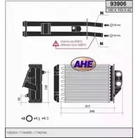 Радиатор печки, теплообменник AHE 93906 2928333 939 06 498WZ