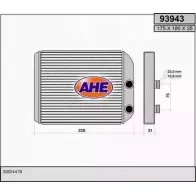 Радиатор печки, теплообменник AHE 93 943 93943 Mitsubishi Carisma 1 (DA) Седан 1.8 16V GDI (DA2A) 125 л.с. 1997 – 2006 I81Z55