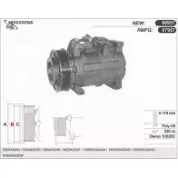 Компрессор кондиционера AHE Chrysler Voyager 4 (RG, RS) 2001 – 2007 9 7957 S9EWRVA 97957