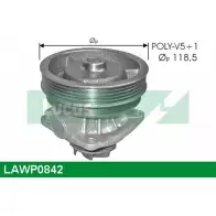 Водяной насос, помпа LUCAS ENGINE DRIVE 485R V LAWP0842 CX67832 Fiat Tempra (159) 2 Седан 1.8 i.e. (159.AZ) 90 л.с. 1993 – 1996