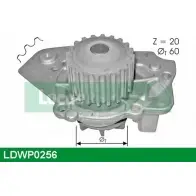 Водяной насос, помпа LUCAS ENGINE DRIVE LDWP0256 MOX83Y R4Z AH Peugeot Expert 1 (222) Фургон