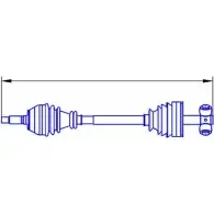 Приводной вал SERCORE Renault Laguna (B56) 1 Хэтчбек 2.0 16V (556A/B) 140 л.с. 1999 – 2001 22812 NT2QV 1216 062