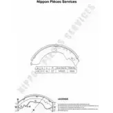 Тормозные колодки, комплект NPS 3 8S4D 2976896 ABAUSM8 D350U07