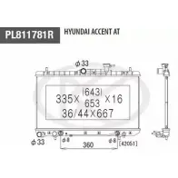 Радиатор охлаждения двигателя NPS Hyundai Accent (LC) 2 1999 – 2005 UL SF49 H156I46 DWUFQB