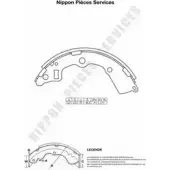 Тормозные колодки, комплект NPS 2988951 A0WMQ N K350A08 6382E3