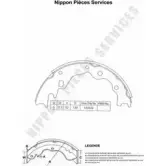 Тормозные колодки, комплект NPS 2993145 TY9 RY9J 5NC3N M350A25