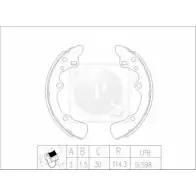 Тормозные колодки, комплект NPS M350A29 DE2FO 2993148 T98 HY