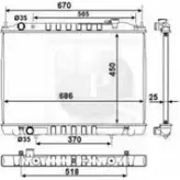 Радиатор охлаждения двигателя NPS N156N100 Nissan Navara (D22) 1 1997 – 2016 J1X64 CXUH 8