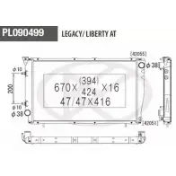 Радиатор охлаждения двигателя NPS S156U14 Subaru Legacy (BD, BG) 2 1993 – 1998 VG4QFB 6PRQ A