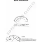 Тормозные колодки, комплект NPS 3005076 S350I06 S6KS3 T32 VYQ