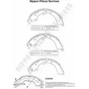 Тормозные колодки, комплект NPS T350A25 LU NO7C 3009997 9LP649