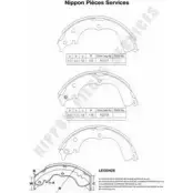 Тормозные колодки, комплект NPS E 0EM8 MQZ5070 T350A63 3010024