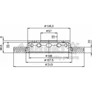 Тормозной диск ASHUKI 0990-6030 P1U SKB Kia Spectra YLYFXK