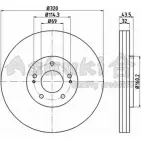 Тормозной диск ASHUKI LPVS2M Mitsubishi Lancer 9 (CS3A) Седан 2.0 EVO VIII 260 (CT9A) 265 л.с. 2004 – 2005 PLK WM7M C650-50