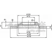 Тормозной диск ASHUKI 3048464 M608-10 I2IBHBE D1 BHEA