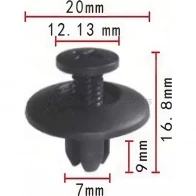 Клипса пластмассовая PATRON 1425559446 4YZ 0AT p370025