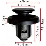 Клипса пластмассовая PATRON 1425559524 NGH MT p370105