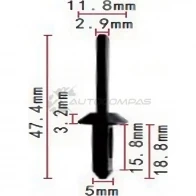 Клипса пластмассовая PATRON 1425559431 PJ5A2 NJ p370127
