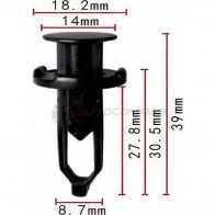 Клипса пластмассовая PATRON 1425559543 2W ULL p370006