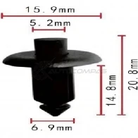 Клипса пластмассовая PATRON 1425558206 J KZG7TM p371790
