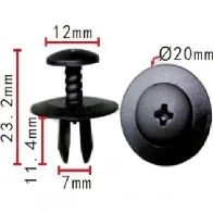 Клипса пластмассовая PATRON 1WTKO BH p371662 1425558100