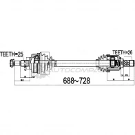 Приводной вал PATRON AY4 YZ Renault Megane (DZ) 3 Купе 1.5 dCi (DZ0C. DZ1A) 90 л.с. 2008 – наст. время PDS0529