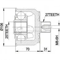 Шрус PATRON 1425550178 V4K7 1M pcv2271
