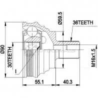 Шрус граната PATRON 5URB AP PCV1467 Volkswagen Jetta 5 (A5, 1K2) Седан 2.0 FSI 150 л.с. 2005 – 2010